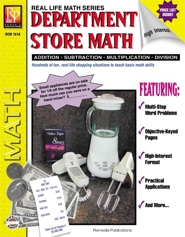 Remedia Publications Real Life Math Series: Department Store Math ...