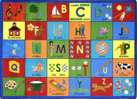 Bilingual Phonics© Classroom Rug, 5'4" x 7'8" Rectangle