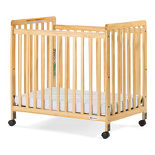 Foundations® SafetyCraft® Compact Fixed-Side Crib, Slatted, Natural