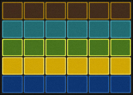 Blocks Abound© Earthtone Classroom Circle Time Rug, 7'8" x 10'9" Rectangle