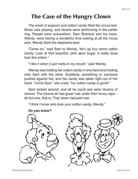 Remedia Publications Mini Mysteries Reading Activity Book