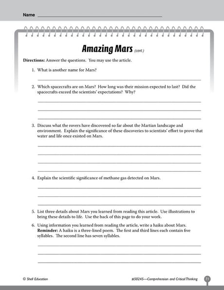 Comprehensive And Critical Thinking Gr 5