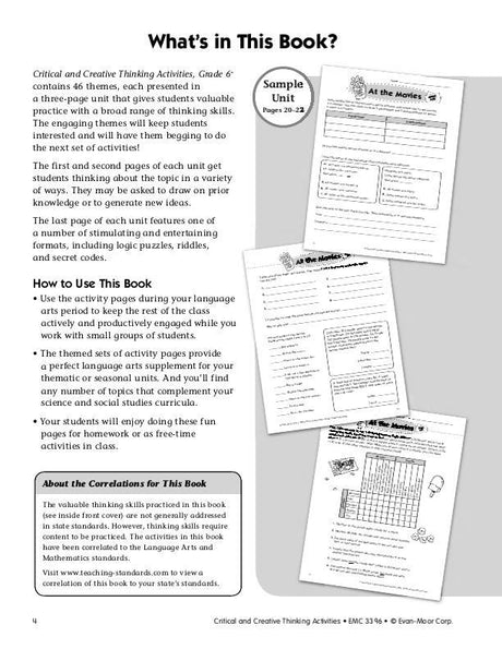 Critical and Creative Thinking Activities, Grade 6+