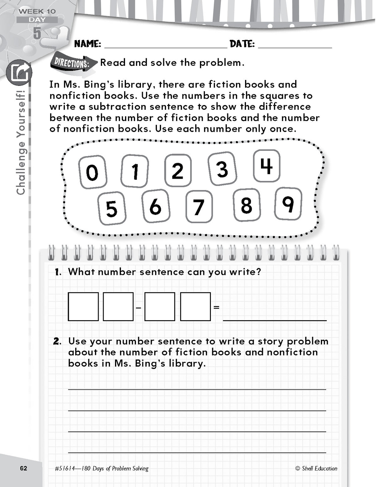 Shell Education 180 Days of Problem Solving for Second Grade
