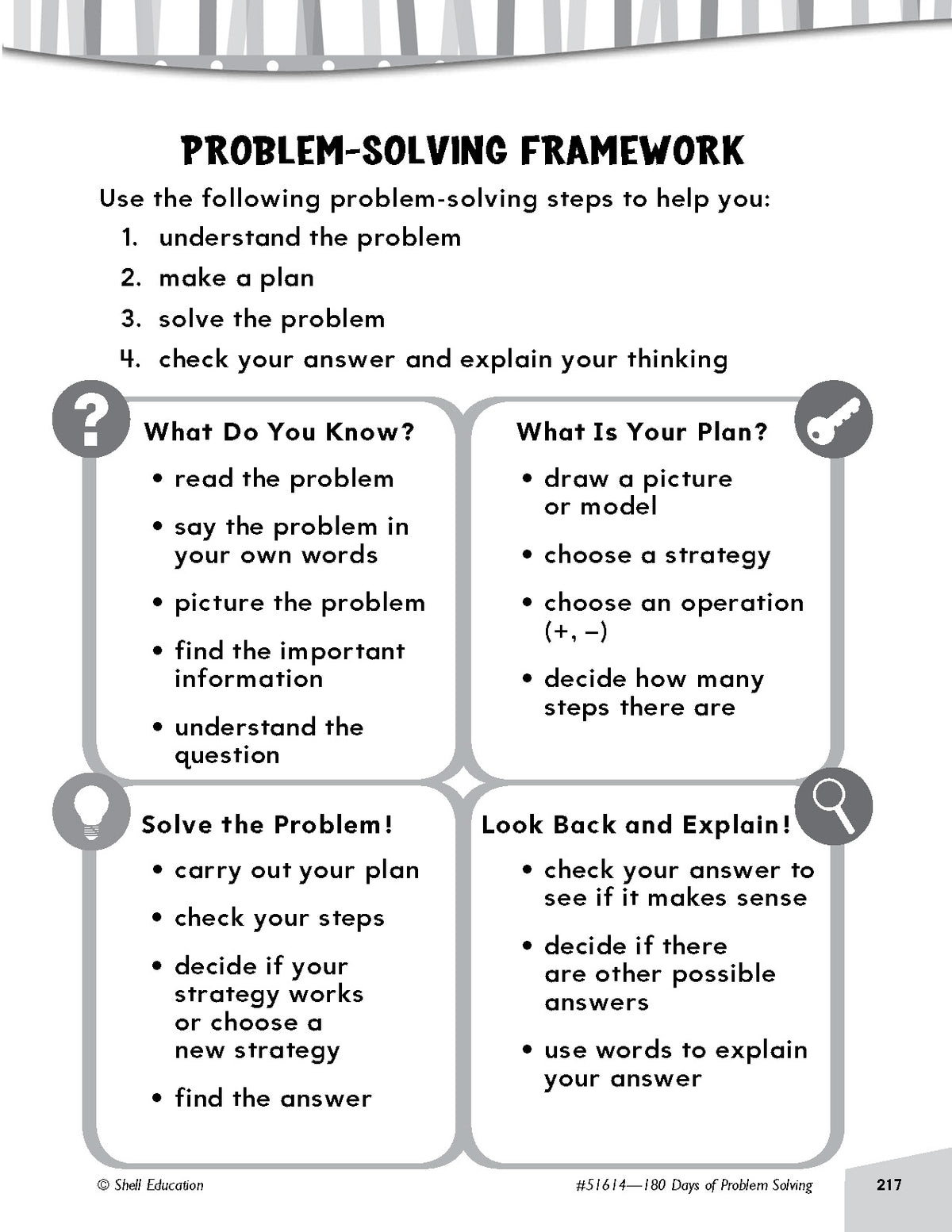 Shell Education 180 Days of Problem Solving for Second Grade
