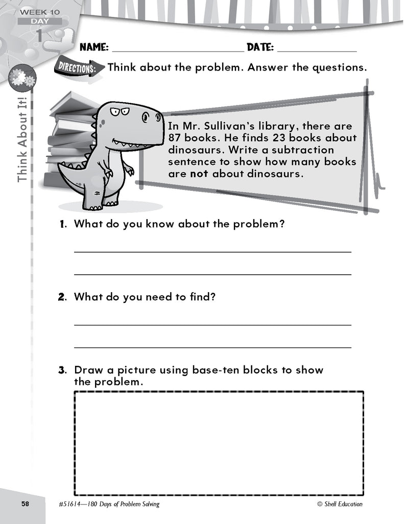 Shell Education 180 Days of Problem Solving for Second Grade