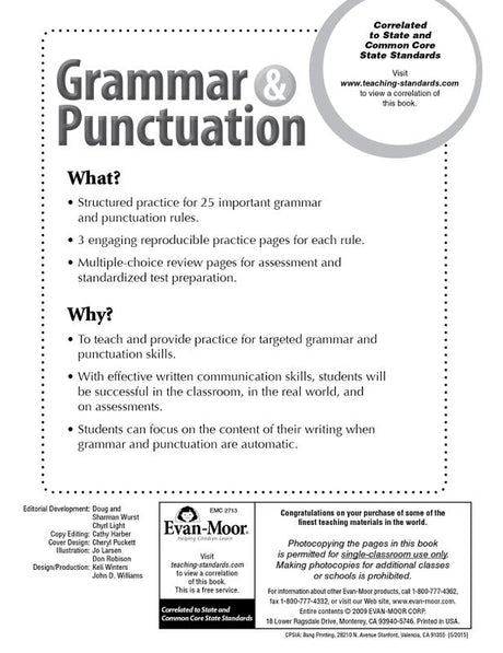 Grammar & Punctuation, Grade 3