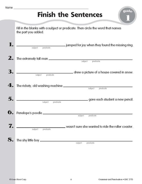 Grammar & Punctuation, Grade 3