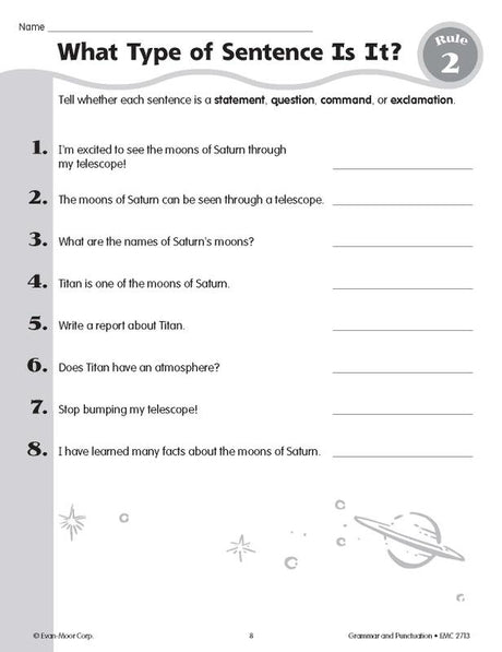 Grammar & Punctuation, Grade 3