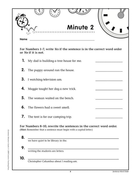 Grammar Minutes Gr 3