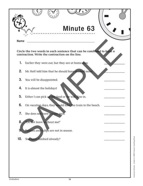 Grammar Minutes Gr 6