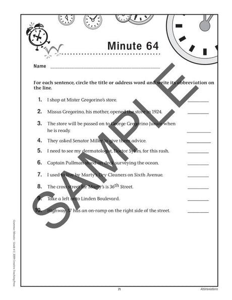 Grammar Minutes Gr 6