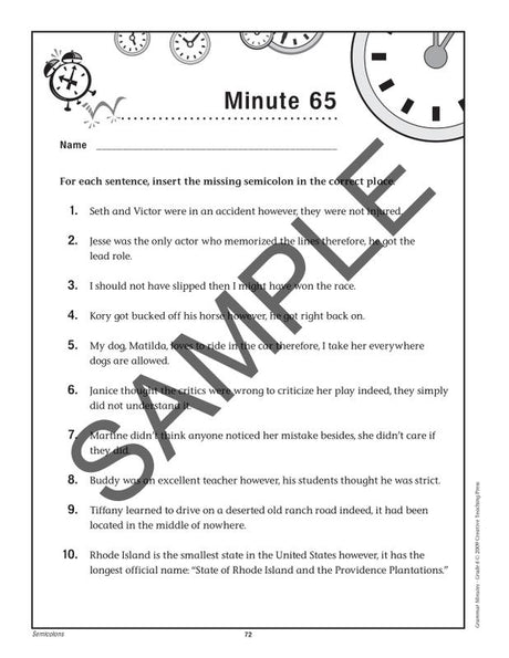 Grammar Minutes Gr 6