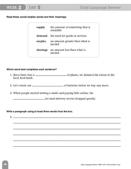 Daily Language Review, Grade 7