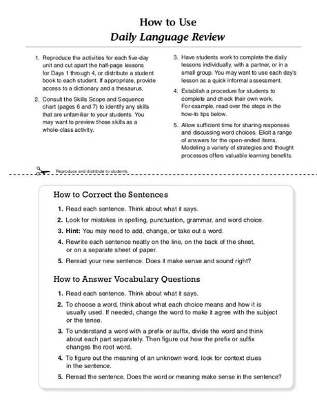 Daily Language Review, Grade 7