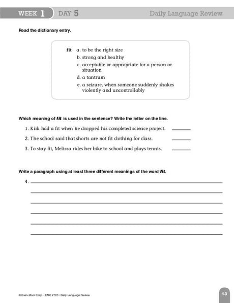Daily Language Review, Grade 7
