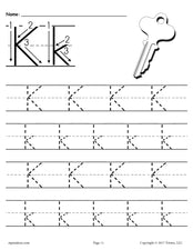 Printable Letter K Tracing Worksheet!