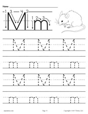Printable Letter M Tracing Worksheet!