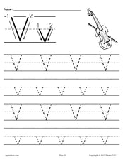 Printable Letter V Tracing Worksheet!