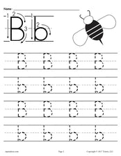 Printable Letter B Tracing Worksheet!