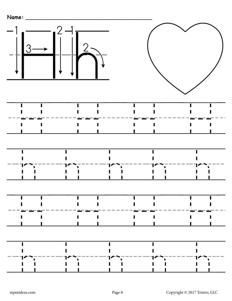Printable Letter H Tracing Worksheet!