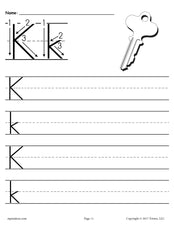 Printable Letter K Handwriting Worksheet!