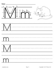 Printable Letter M Handwriting Worksheet!
