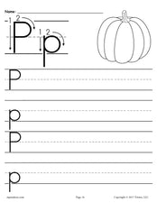 Printable Letter P Handwriting Worksheet!