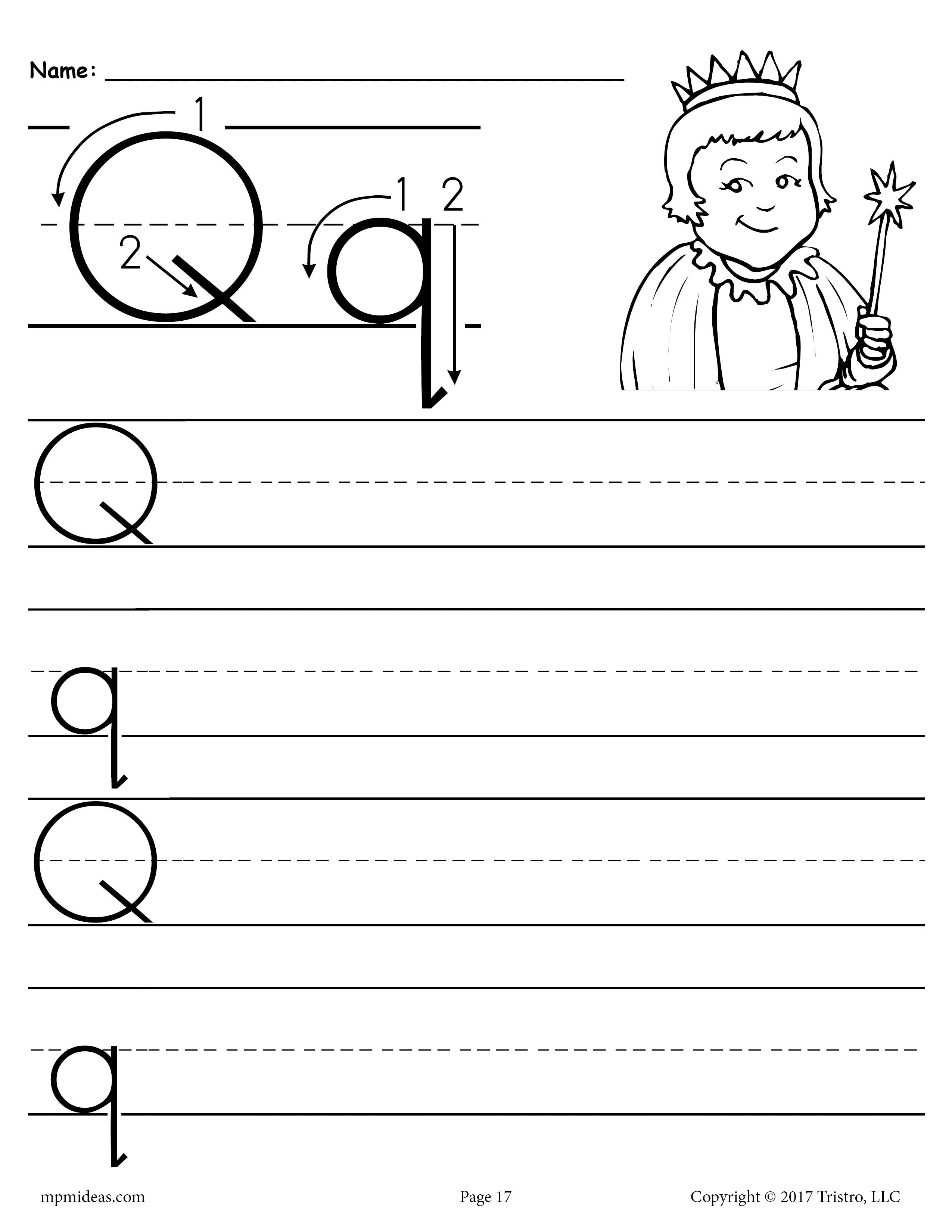 Free preschool letter q worksheets and printables ages 3-4 years ...