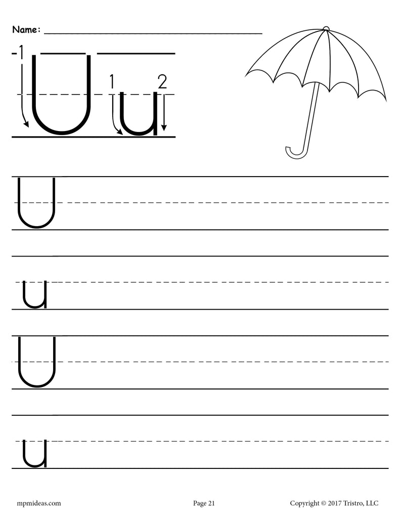 FREE Printable Letter U Handwriting Worksheet! – SupplyMe free-printable-letter-u-handwriting-worksheet-supplyme
