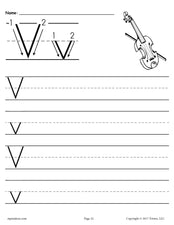 Printable Letter V Handwriting Worksheet!
