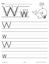 Printable Letter W Handwriting Worksheet!