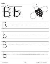 Printable Letter B Handwriting Worksheet!