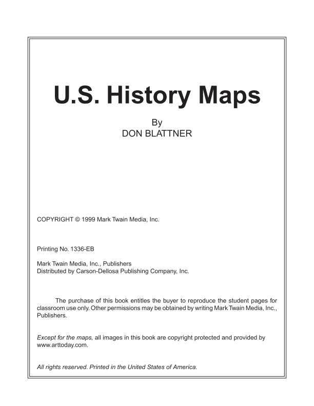 U.S. History Maps Resource Book