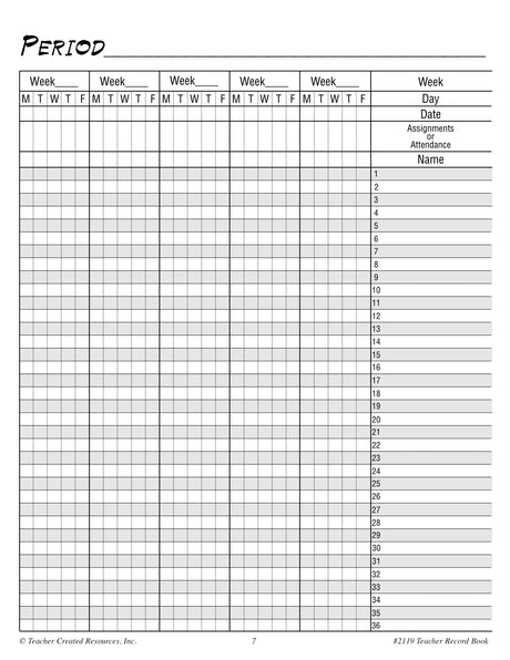 Chalkboard Teacher Record Book