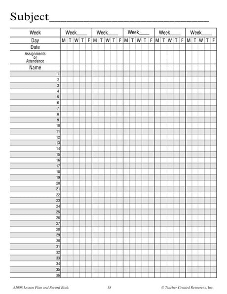 Classroom Theme Lesson Plan and Record Book