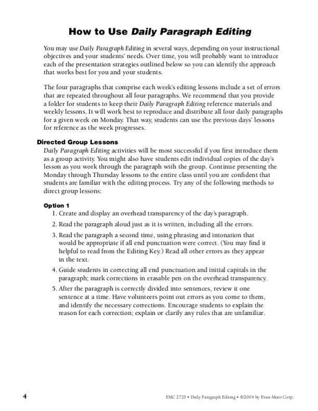 Daily Paragraph Editing, Grade 2