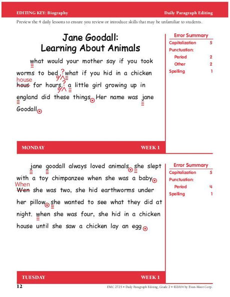 Daily Paragraph Editing, Grade 2