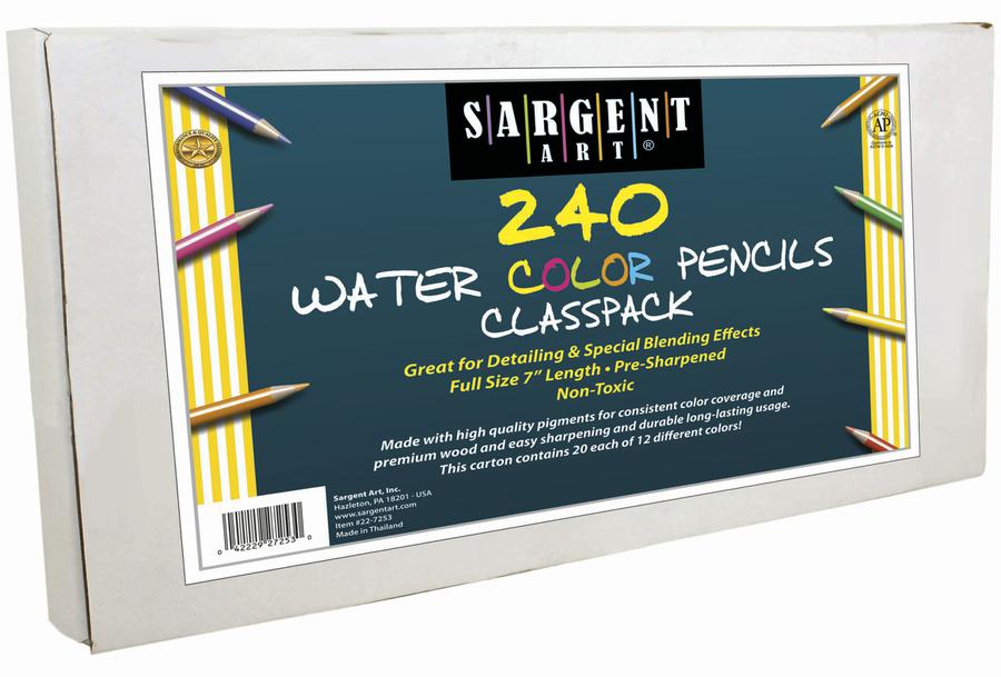 240 Count Sargent Watercolor Pencil Best Buy Assortment 7In