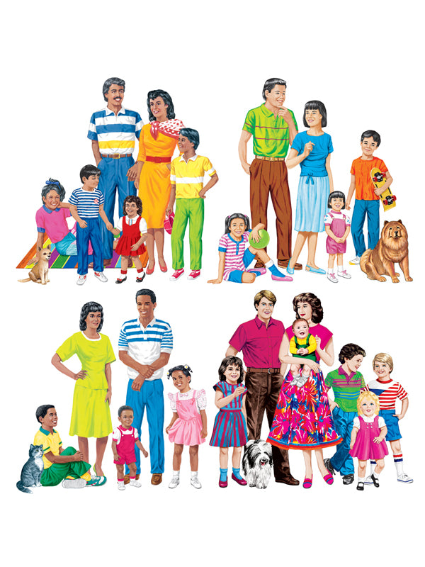 Multicultural Families 4-Set Flannelboard Pre-Cut