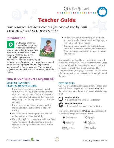 Reading Response Forms Grades 3-4