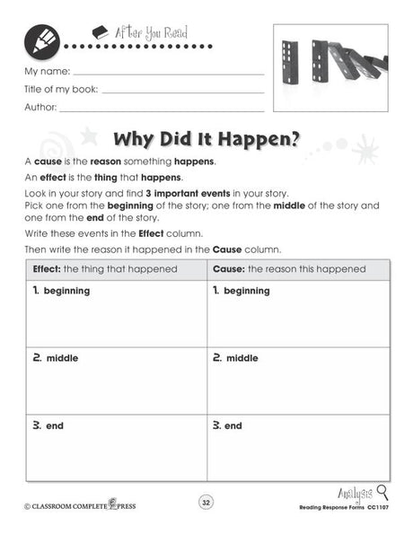 Reading Response Forms Grades 3-4