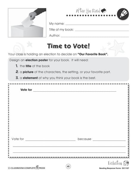 Reading Response Forms Grades 3-4