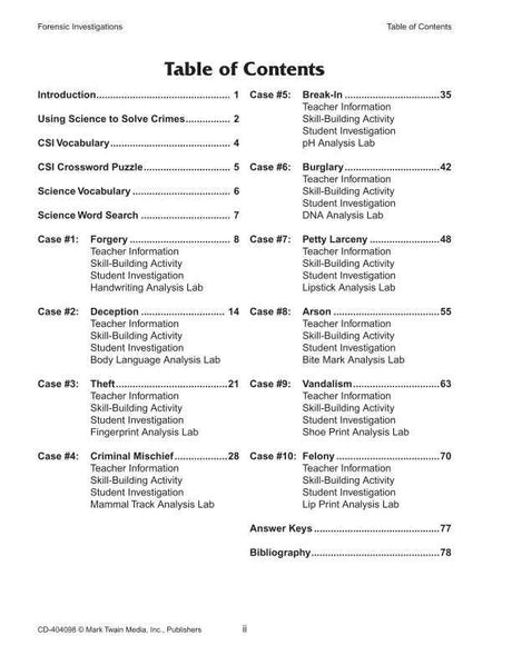 Forensic Investigations Resource Book