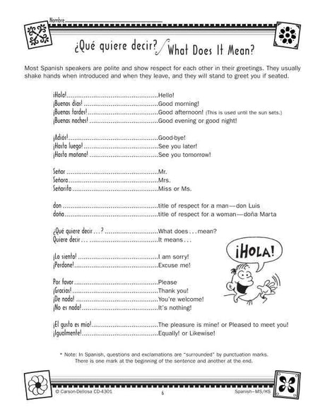 Spanish Resource Book, Gr 6-12