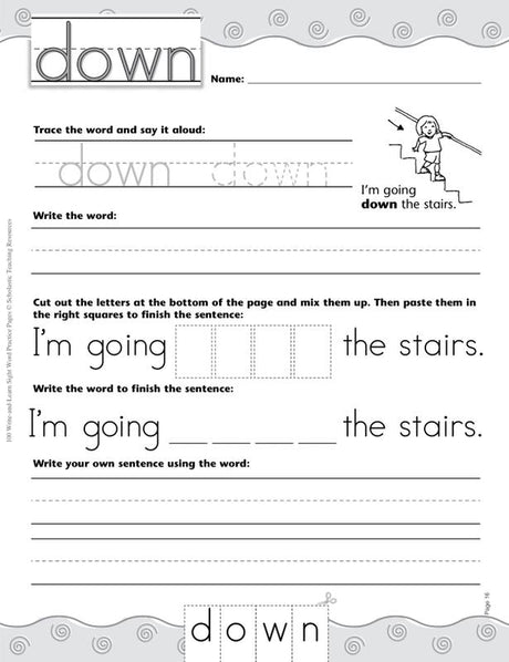 100 Write-and-Learn Sight Word Practice Pages
