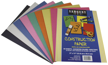 Construction Paper 50 Sheet Assorted Color Pack