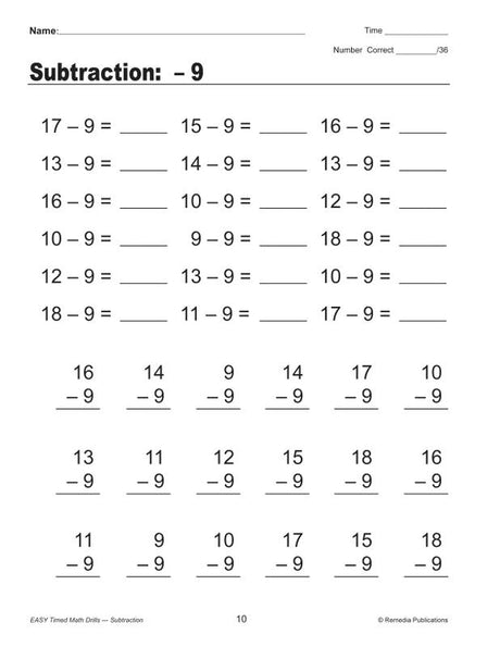Remedia Publications Easy Timed Math Drills 4 Book Set: Addition, Subtraction, Multiplication, And Division