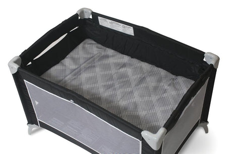 Sleep 'n Store™ Portable Play Yard Crib with Bassinet, Mod Plaid Graphite