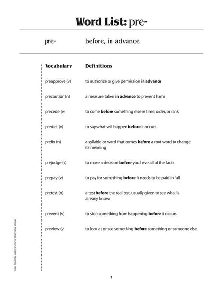 Prefixes And Suffixes